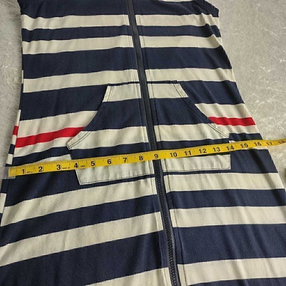 Exist Zip Up Dress Sailor Anchor W/Stripes & Hoodie Size Small - Picture 8 of 13